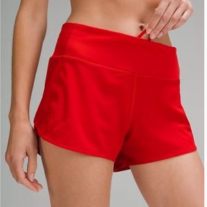 Lululemon Speed Up Mid-Rise Lined Short 4" women’s size 6 Red NWT